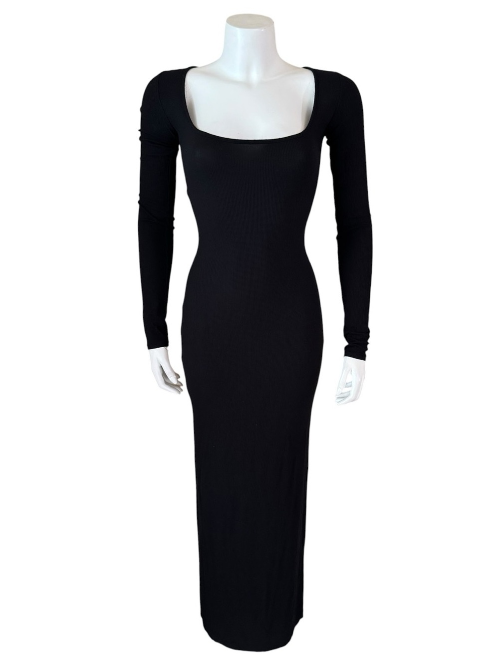Skims Soft Lounge Ribbed Maxi Dress S Modal Bodycon Black